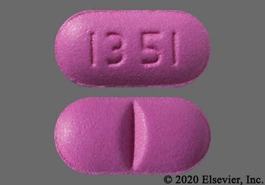 Purple Oblong 1351 - Colchicine 0.6mg Tablet