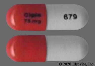 Orange, White Capsule Cipla 75 mg 679 - Pregabalin 75mg Capsule
