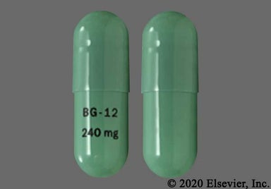 Green Capsule BG-12 240 mg - Dimethyl Fumarate 240mg Delayed-Release Capsule