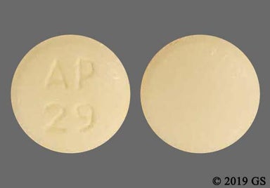 Yellow Round AP 29 - Solifenacin Succinate 10mg Tablet