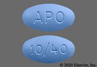 Blue Oval 10/40 And Apo - Amlodipine Besylate/Atorvastatin Calcium 10mg-40mg Tablet