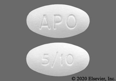 White Oval 5/10 And Apo - Amlodipine Besylate/Atorvastatin Calcium 5mg-10mg Tablet