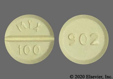 Yellow Round MYX 100 - Clozapine 100mg Tablet