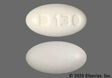 White Oblong D130 - Zileuton 600mg Extended-Release Tablet
