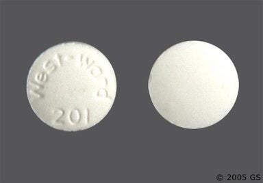 White Round West-ward 201 - Colchicine 0.6mg Tablet