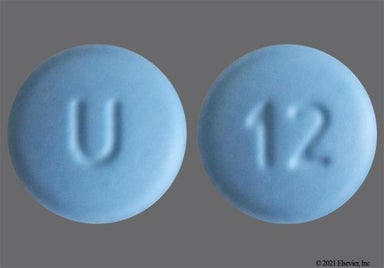 Blue Round 12 And U - Cyclobenzaprine Hydrochloride 10mg Tablet