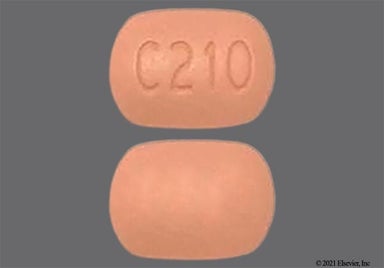 Pink Oblong C210 - Efavirenz, Emtricitabine and Tenofovir Disoproxil Fumarate 600mg-200mg-300mg Tablet
