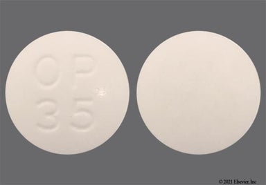 White Round OP 35 - Carisoprodol 350mg Tablet