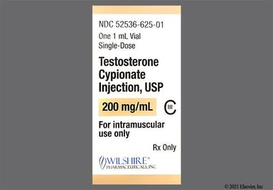 colorless - Testosterone Cypionate 200mg/mL in Oil for Injection