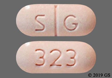 Pink Oblong 323 And S G - Metaxalone 800mg Tablet