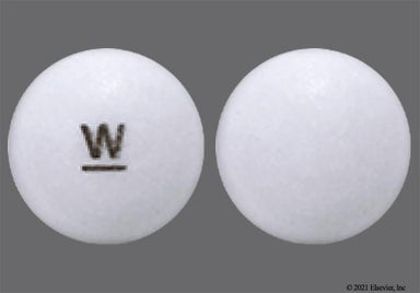 White Round W - Tiopronin 100mg Tablet