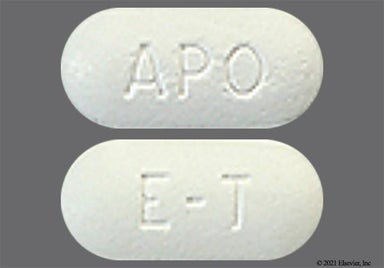 White Oblong E-T And Apo - Emtricitabine/Tenofovir Disoproxil Fumarate 200mg-300mg Tablet