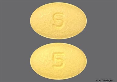 Yellow Oval S And 5 - Tadalafil 5mg Tablet
