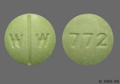 Green Round 772 And W W - Isosorbide Dinitrate 20mg Tablet