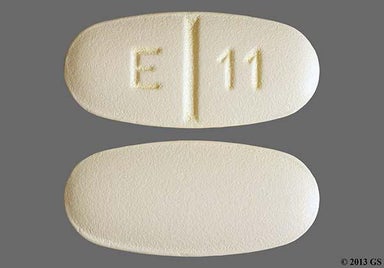 Yellow Oval E 11 - Levetiracetam 500mg Tablet