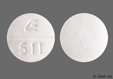 White Round E 511 - Quinidine Sulfate 200mg Tablet