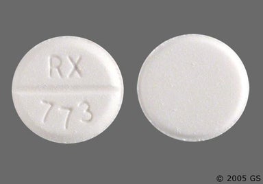 White Round RX 773 - Lorazepam 1mg Tablet