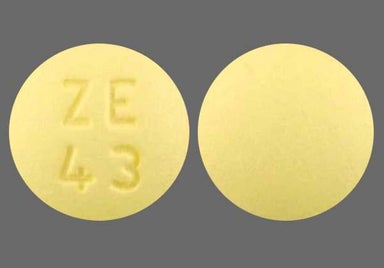 Yellow Round ZE 43 - Dipyridamole 25mg Tablet