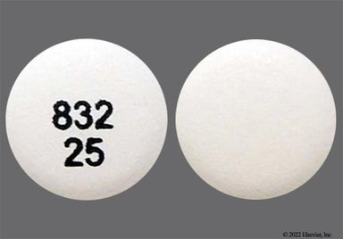 White Round 832 25 - Chlorpromazine Hydrochloride 25mg Tablet