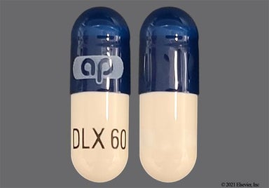 Blue, White Capsule ap DLX60 - Duloxetine 60mg Delayed-Release Capsule