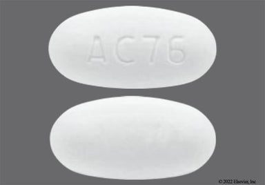 White Oval Ac76 - Etravirine 200mg Tablet