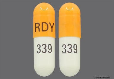 Orange And White Rdy 339 - Aspirin 25mg and Dipyridamole 200mg Extended-Release Capsule