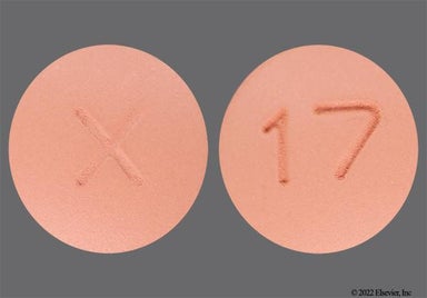 Brown Round 17 And X - Felodipine 10mg Extended-Release Tablet