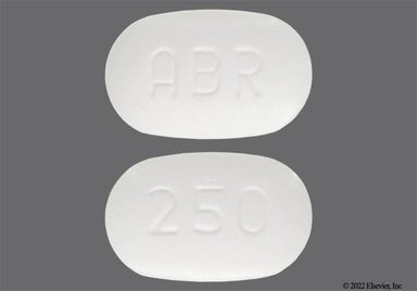White Oval Abr And 250 - Abiraterone Acetate 250mg Tablet