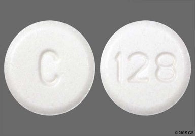 White Round 128 - Amlodipine Besylate 10mg Tablet