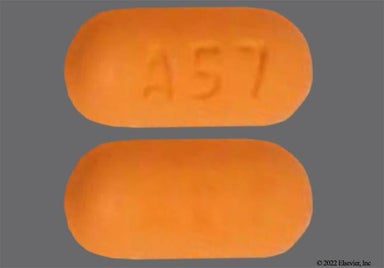 Orange Oblong A57 - Cefpodoxime Proxetil 200mg Tablet