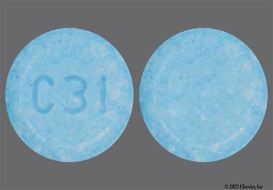 Blue Round C31 - Dicyclomine Hydrochloride 20mg Tablet