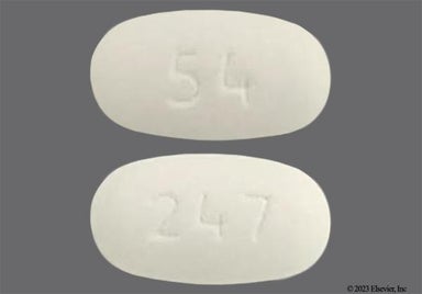 White Oval 247 And 54 - Ritonavir 100mg Tablet