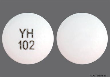 White-Yellow Round Yh 102 - Bupropion Hydrochloride 150mg Extended-Release (XL) Tablet