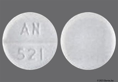 White Round AN 521 - Promethazine Hydrochloride 25mg Tablet