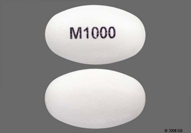 White Oval M1000 - Metformin Hydrochloride 1000mg Extended-Release Tablet