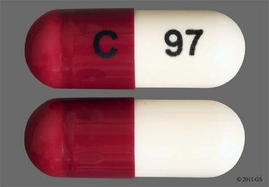 Maroon, White Capsule C 97 - Cefadroxil 500mg Capsule