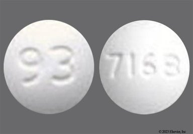 White Round 93 And 7168 - Amlodipine Besylate 10mg Tablet