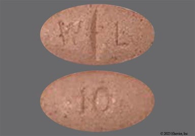 Peach Oval W L And 10 - Dextroamphetamine Sulfate 10mg Tablet