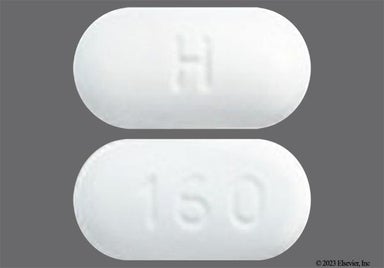 White Oblong H And 160 - Irbesartan 300mg Tablet