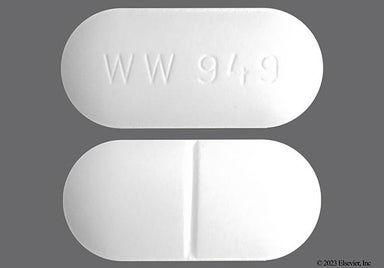White Oblong Ww949 - Amoxicillin/Clavulanate Potassium 875mg-125mg Tablet
