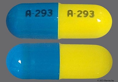 Blue And Yellow A-293 A-293 - Trimipramine Maleate 25mg Capsule