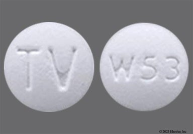 White Round Tv And W53 - Cyclobenzaprine Hydrochloride 10mg Tablet