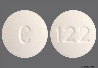 White Round C And 122 - Topiramate 25mg Tablet