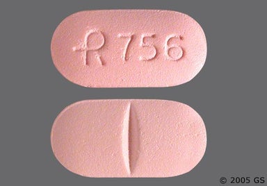 Pink Oblong LOGO 756 - Citalopram Hydrobromide 20mg Tablet
