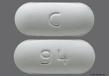 White Oblong 94 - Ciprofloxacin Hydrochloride 500mg Tablet