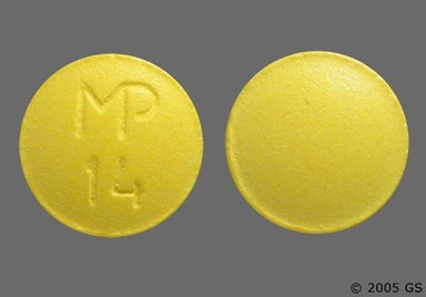 Yellow Round Mp 14 - Thioridazine Hydrochloride 25mg Tablet