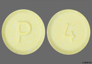 Yellow Round P And 4 - Hydromorphone Hydrochloride 4mg Tablet