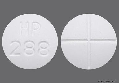 White Round HP 288 - Acetazolamide 250mg Tablet