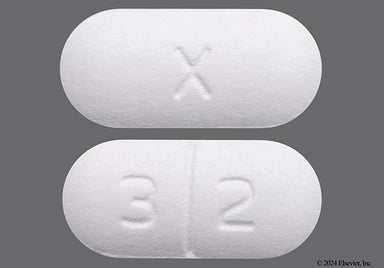 White Oblong X And 3 2 - Amoxicillin/Clavulanate Potassium 875mg-125mg Tablet
