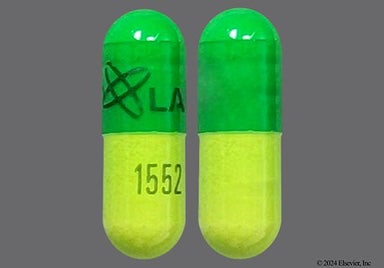 Green Capsule LANNETT 0527/1552 - Butalbital/Aspirin/Caffeine 50mg-325mg-40mg Capsule